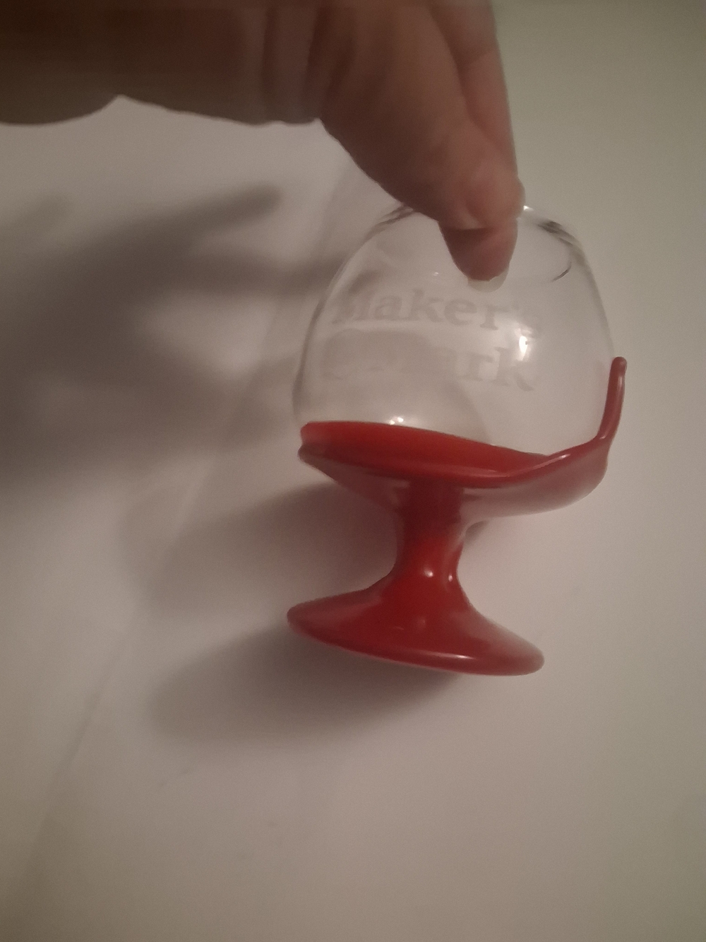 MaKErs MARK Red Glass Egg Cup with Clear Etched Bowl